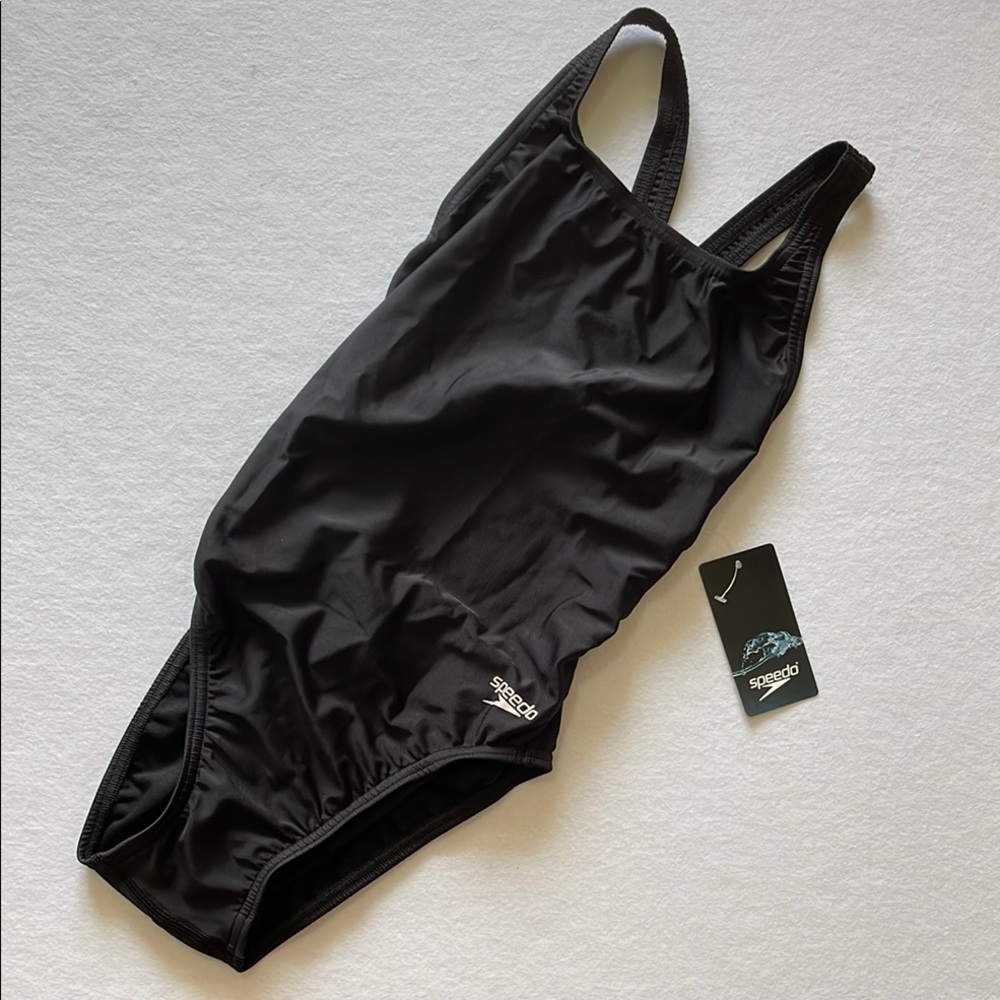 Speedo Black One Piece competitive Swimsuit